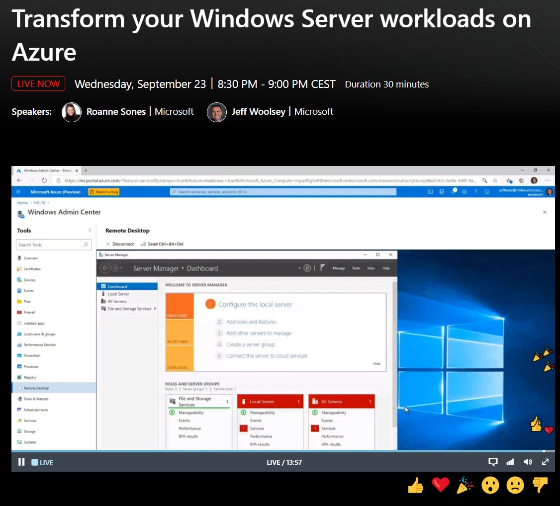 So cool, #WindowsAdminCenter integrating in the #Azure Portal. #MSIgnite