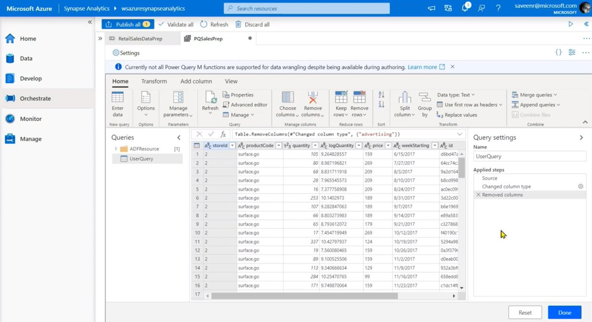 What is this that I see in #AzureSynapse? Could it be #PowerQuery? #Azure #PowerBI