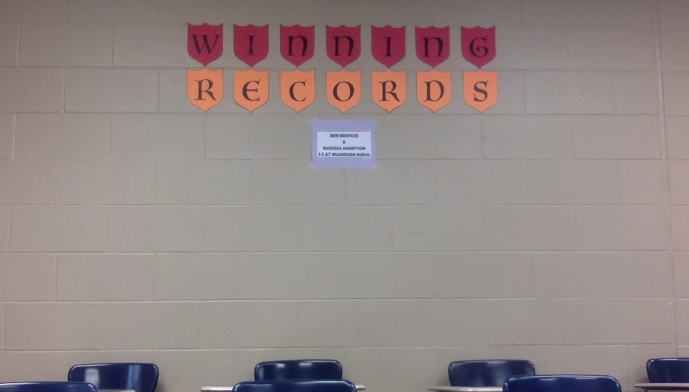 MsKnowles110's tweet photo. The "winning records" sign has officially returned to the back wall of my classroom along with the first winning record duo of the 2020 debate season! #blhsdebate https://t.co/CvEJEf3zE6