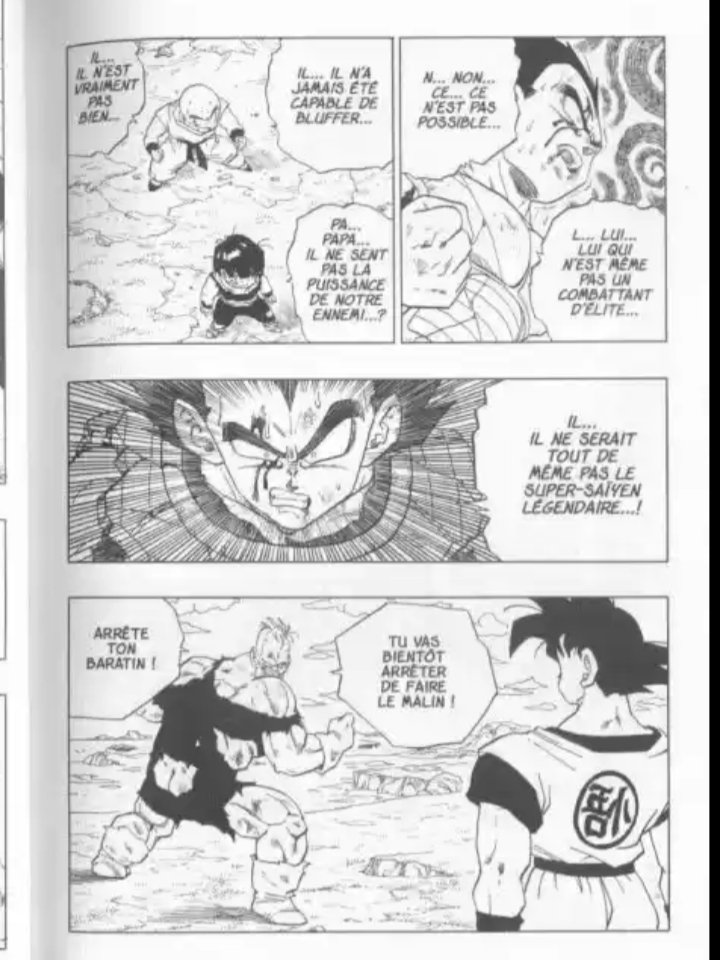 C'est aussi Vegeta qui nous en apprend plus sur la légende du super sayan !Après un énième gain de puissance, il essaie de se confronter à freezer mais le gouffre est trop grand.La discussion qu'il aura avec Goku avant sa mort poursuit la profondeur du personnage.