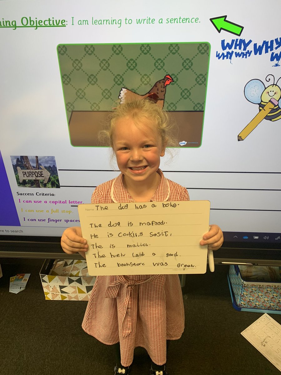 MrsUnderwood8's tweet image. Look at our super sentences @MissLoasby @MrsEmilyAllsopp we’ve been using Jack and the Beanstalk to help us! 🌱 @MrsONeillKBA @DinoDiSalvo @KbaPrimary #getwriting #year1 #ks1