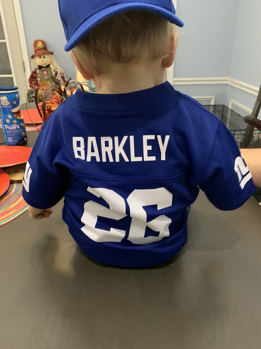 jbein60's tweet image. Cayson is sporting his @saquon jersey that he got for his 1st birthday today! Let’s go @Giants win for me! #NYGiants #futurenygiant #nfl #NFL #newyorkfootballgiants