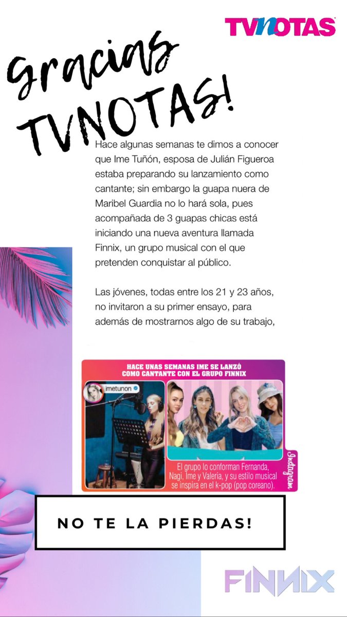 finnixpop's tweet photo. GRACIAS @TVNotasmx ♥️

https://t.co/FjJXkRrI9v https://t.co/vZhpik1YQx