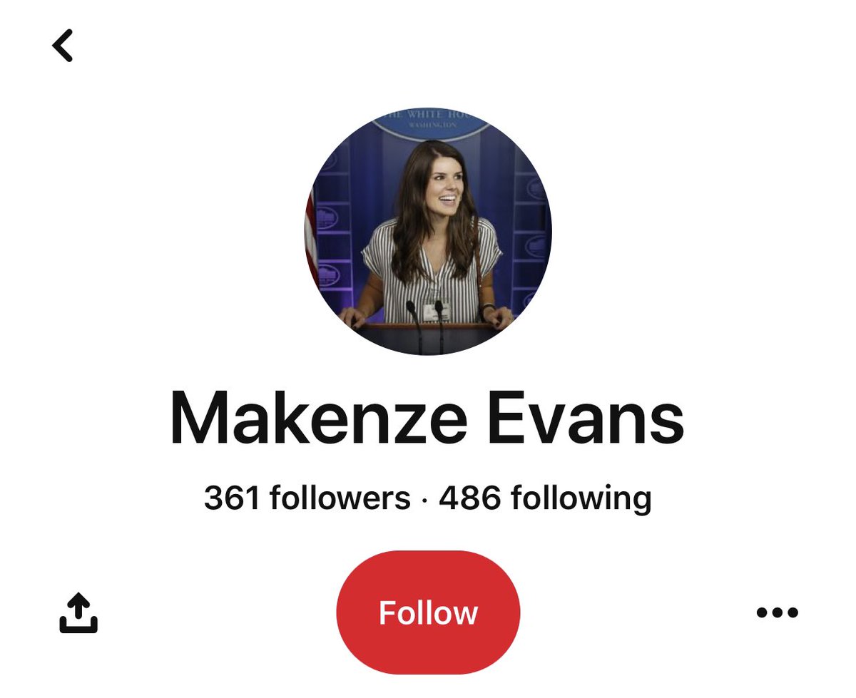 Both Makenze Evens’ Twitter and Pinterest accounts have the White House photo.