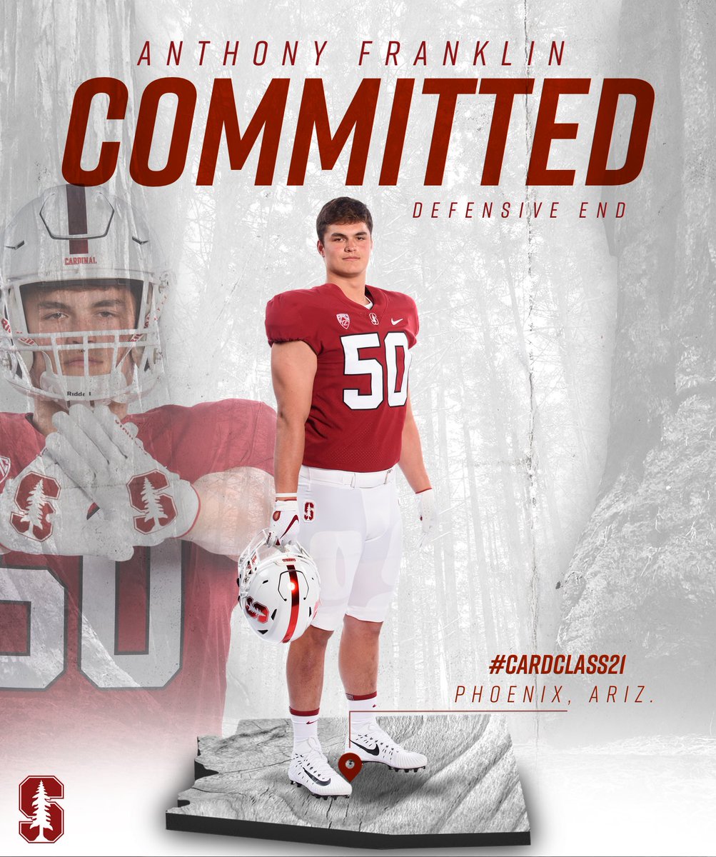 afranklin5754's tweet image. Officially Committed to Stanford!!!🌲#CardClass21 Special thanks to @Combine44 @selo007 @dzupke @Pioneer_DLCOACH @CoachHurley42 @CoachPerrone and the coaches at Stanford @Coach_Diron @CoachL_Anderson @maeubanks