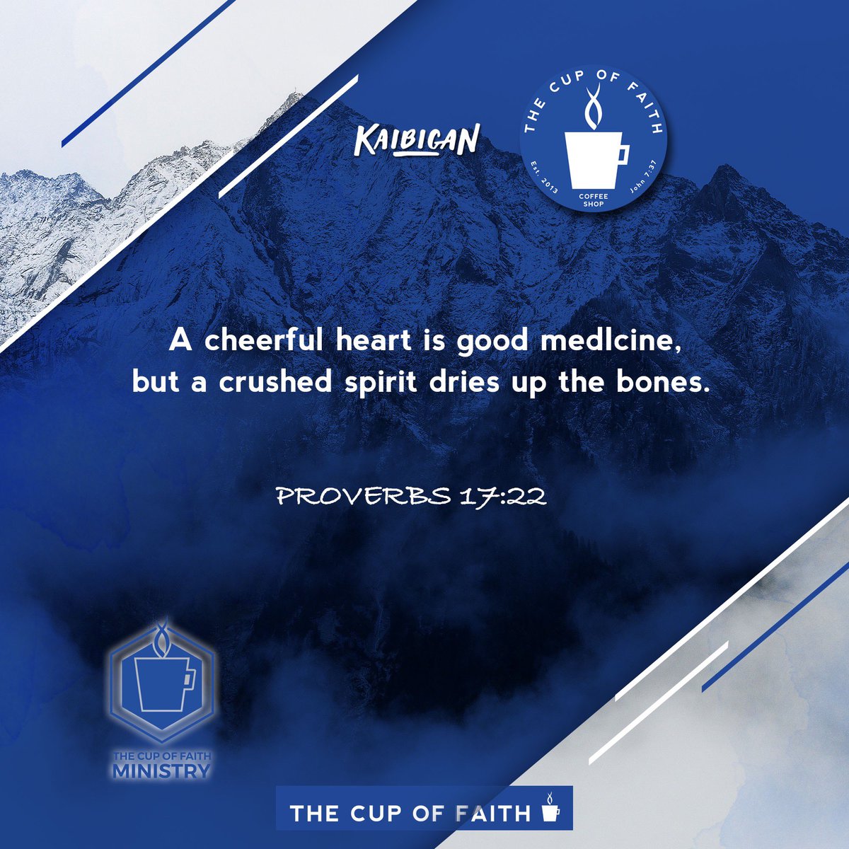 TheCupofFaith's tweet photo. The Cup of Faith
A cheerful heart is good medicine,
but a crushed spirit dries up the bones.
Proverbs 17:22
#TheCupofFaith
#ChristianCoffeeShop
#CupofFaith
#CoffeeTeaorJesus
#ChristianMinistry
#CCF
#CCFCoffeeShop
#CCFCenter https://t.co/1MglsQIif6