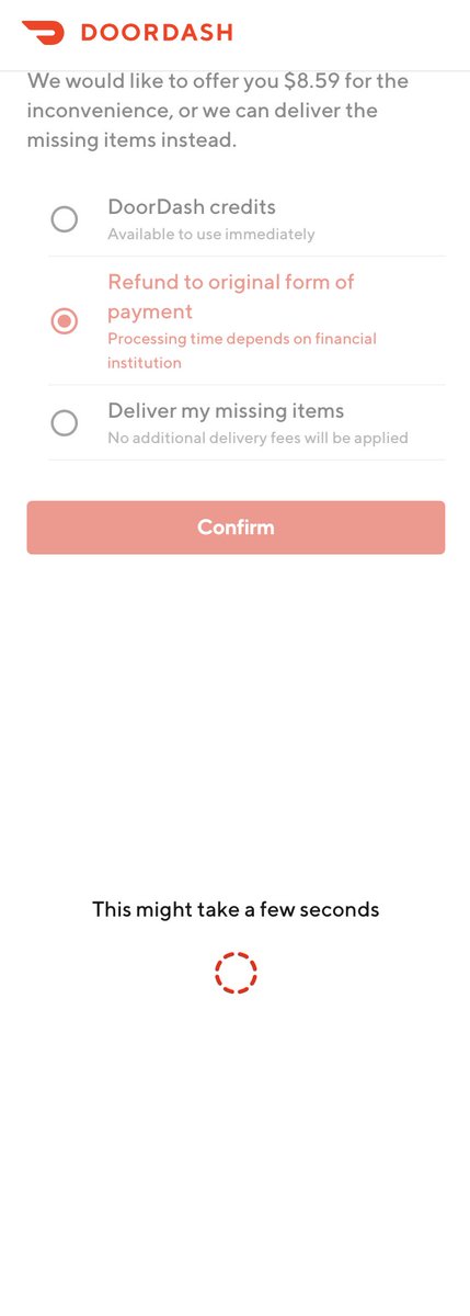 AnarkiBeatz's tweet photo. @DoorDash_Help this wheel has been spinning on my screen for the last half hour, can I get my money back!? https://t.co/4CpIFoYkaL