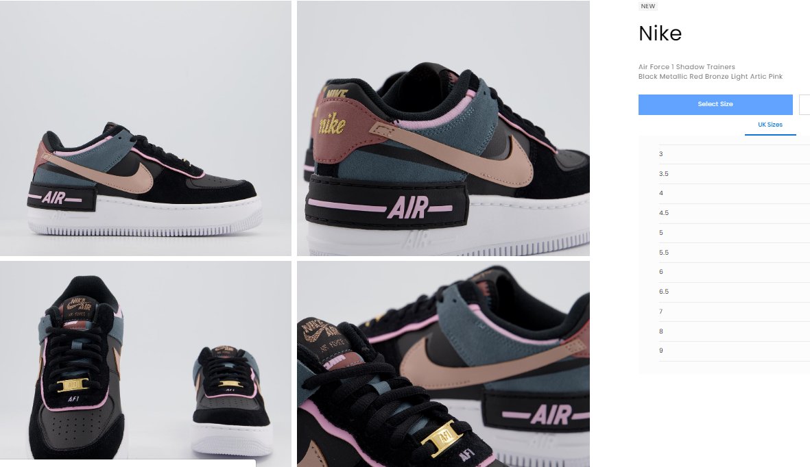 air force 1 shadow trainers black metallic red bronze light artic pink