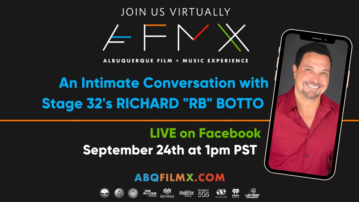 RBwalksintoabar's tweet photo. Join me tomorrow at 1pm PST for a LIVE chat with #ABQFilmX about how @stage32online keeps entertainment creatives inspired, connected, & educated and how you can stay creative during the "new normal"
Tune in LIVE on Facebook tomorrow (9/24) at 1pm PST >> https://t.co/4YkEPKfOYt https://t.co/dhxLSmAz7B