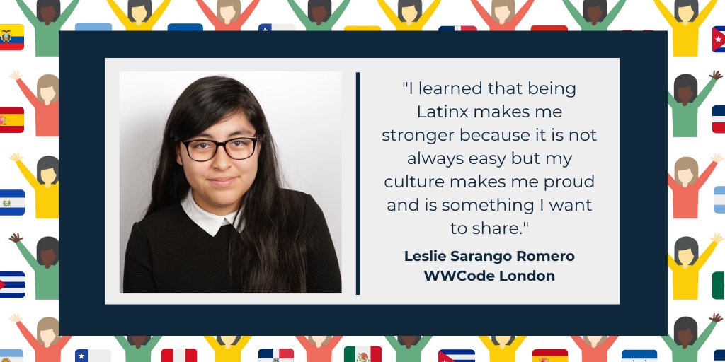 WomenWhoCode's tweet photo. 🎉 During #HispanicHeritageMonth, we want to recognize our members and the contributions they have made to our community!
#HispanicHeritageMonth2020 #womenintech @WWCodeLondon https://t.co/s84FXUS5he