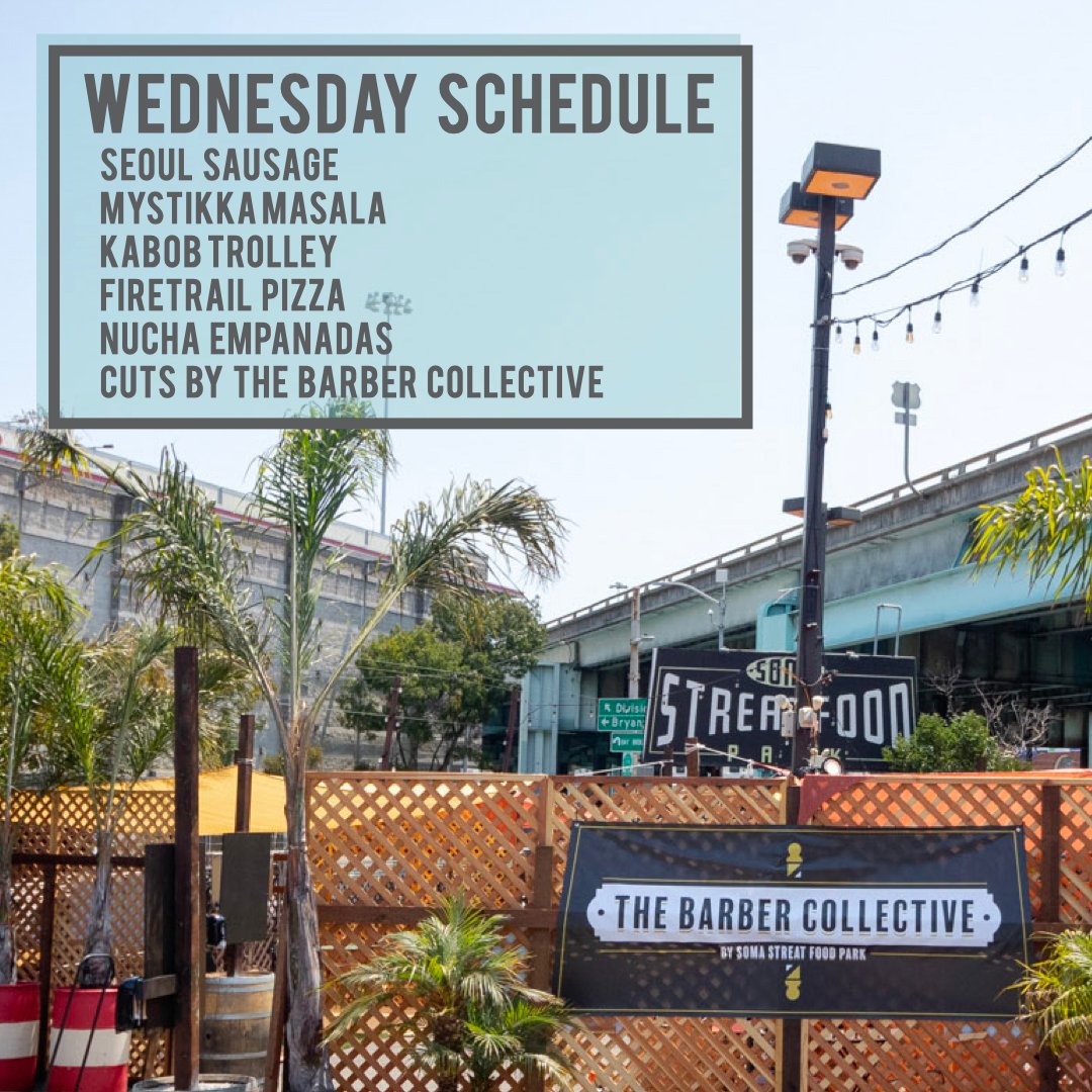 districtsixsfc's tweet photo. A certain celebrity chef hosts a certain foodie channel's All-Star Season TODAY at #somastreatfoodpark  
⁠
The winner is decided by eager foodies like you, so come take a bite out of the competition! 🎥🎬🍴⁠
@mystikkamasalafoodtruck and @SeoulSausage arrive at 3! https://t.co/P7CIAf17SQ