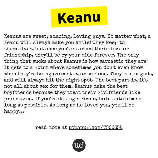 <a href="/KeanuTaylor14/">Keanu Taylor</a> Keanu: Keanus are sweet, amazing, loving guys. No matter what, a... keanu.urbanup.com/7586652