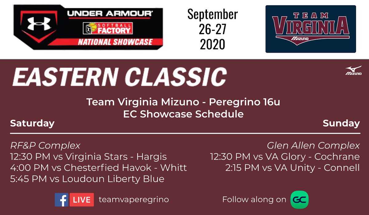 EdGottfried23's tweet photo. Eastern Classic Showcase this weekend in Glen Allen!  Catch all the action on Facebook Live!  @SoftballFactory #UASFShowcase #EasternClassic #teamvirginiamizuno https://t.co/rIgv1O6WFy