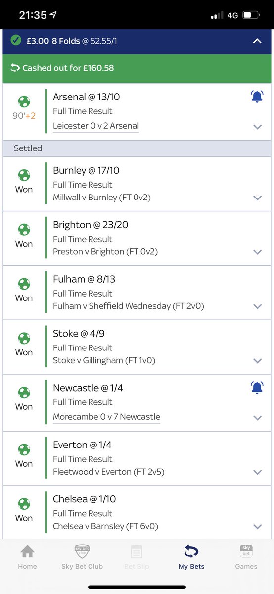 Goonerscottyf's tweet photo. What a shit cup tie 
But I won £170 today 

Gotta love the cup #8fold #acca
#LeiArs #arsenal #afc https://t.co/1EYSwcvVB7