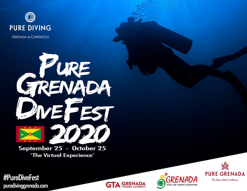 Ready for action and #adventure? Introducing... Ｐｕｒｅ  Ｇｒｅｎａｄａ  Ｄｉｖｅ  Ｆｅｓｔ  ２０２０ 'The Virtual Experience' 🤿🇬🇩🖥️ 25 Sept - 25 Oct, 2020 Tune in to experience our thrilling #underwater adventures in #Grenada &amp; #Carriacou #PureDiveFest #PureDiving
