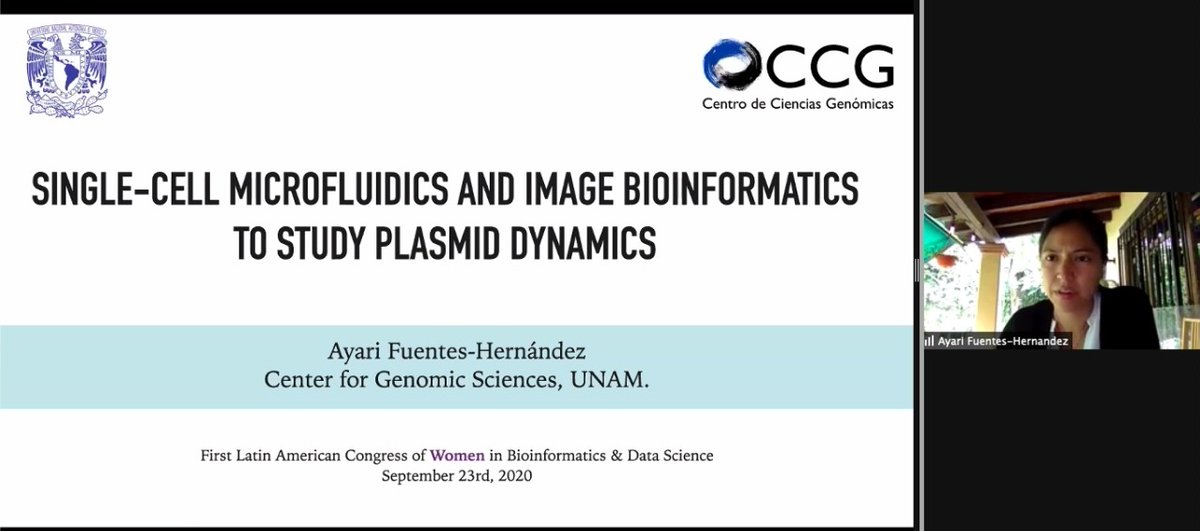 WBDSLA's tweet photo. 📣Third day of the #1WBDS_LA
🎙️Now we are listening to @irayari in her talk about Single cell microfluids and image Bioinformatics to study plasmid Dynamics
👉 Don’t miss it! Join us on: https://t.co/MyDy95yojJ
#GenomicsAndEvolution https://t.co/I5IgRXcoPX