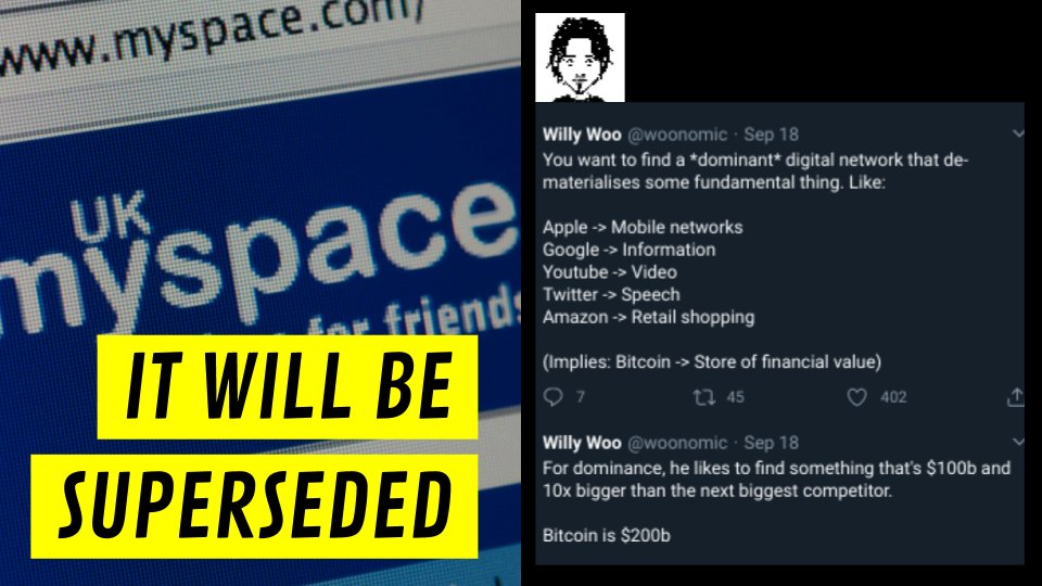 "There has never been an example of a $100bn monster digital network that was vanquished once it got to that dominate position.All you gotta do is see that chart, ..think about the dynamic and the network effect and you’re like- this has already won.”- @michael_saylor