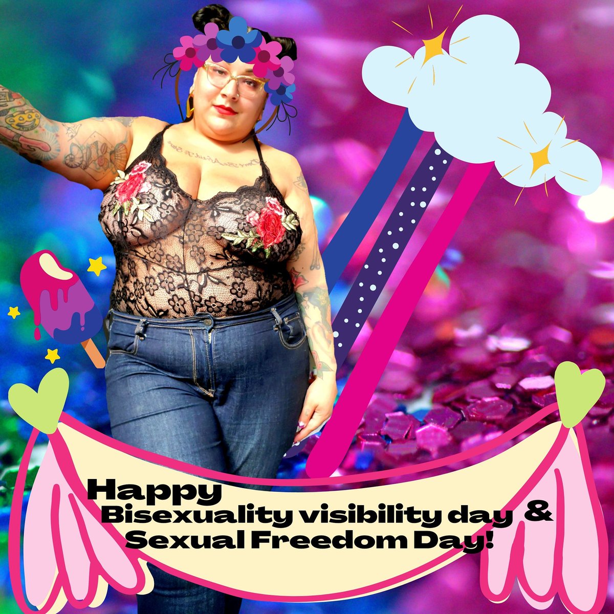 Makeupandsin's tweet photo. Its #BiVisibilityDay and #sexualfreedomday
Hope I can inspire some baby queer to be themselves! https://t.co/aXgiLvMMQh