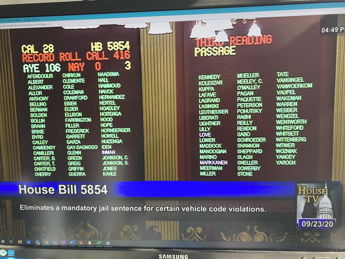 #mileg House unanimously passes the first of several bills to eliminate some mandatory jail sentences. 

This is an important first step towards reducing mass incarceration, eliminating racial disparities in our legal system, and creating a community focused on #SmartJustice!