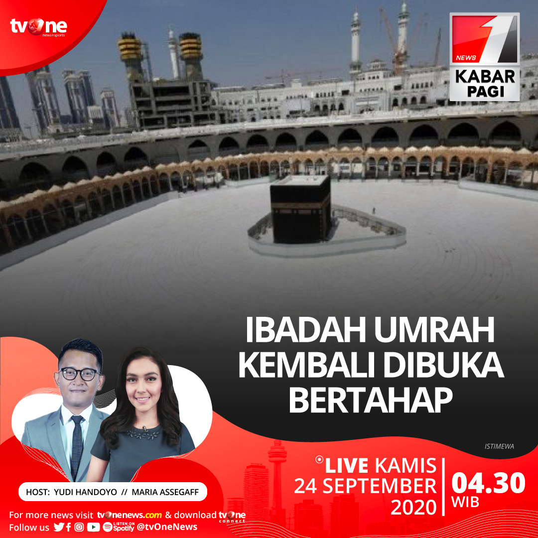 Ibadah Umrah kembali dibuka bertahap.
Nantikan Kabar Pagi jam 04.30 WIB bersama Yudi Handoyo dan Maria Assegaff hanya di tvOne dan live streaming di linktr.ee/tvonenews
#KabarPagitvOne #CariBeritaditvOne #diRumahNontontvOne