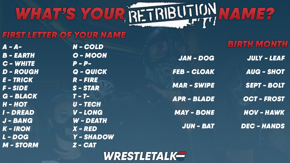 Wrestletalk In The Spirit Of Really Stupid Names It S Time For The Swaft Nation To Discover Their Retribution Name Tell Us What Yours Is In The Replies T Co Qw0ilniknt
