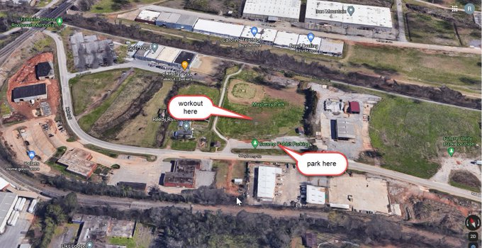 <a href="/F3SwampRabbit/">F3 Swamp Rabbit</a> If you're coming to <a href="/F3MainThang/">F3MainThang</a> tomorrow we're moving the workout to Mulberry St baseball field so we can complete <a href="/F3IronPax/">F3Nation-IronPax</a> week 4.  Bring a cinderblock if you have one.  Here's a map with info on where we'll be