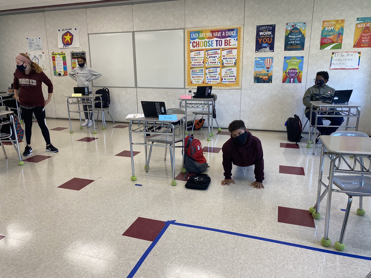 MrsAhlersNR's tweet photo. Learning about the impact of geography but started off the lesson by having Ss do their own workout that applies to the geography they chose! #HappySs #TeamForce #FMS20-21 🏋️‍♀️ 🏃‍♀️ https://t.co/A5BPMIq9gY