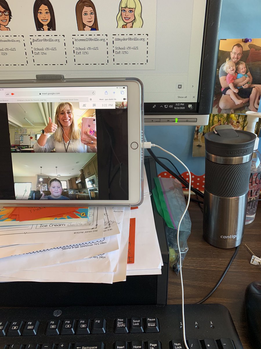 3rdwithsnyder's tweet photo. I will teach you in a room, and I will teach you in a zoom! Our first office hours for hybrid learners was a success! @CroninBee @BCSDBEES https://t.co/j0WpuNZ8Qi