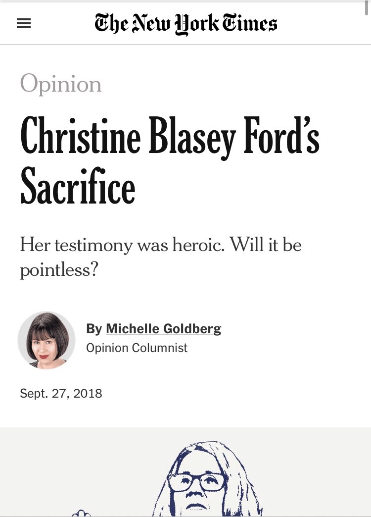 These attacks and general skepticism will only apply to you, of course. Your accuser will get only fawning coverage. Here’s  @nytimes and one of their opinion columnists,  @michelleinbklyn.