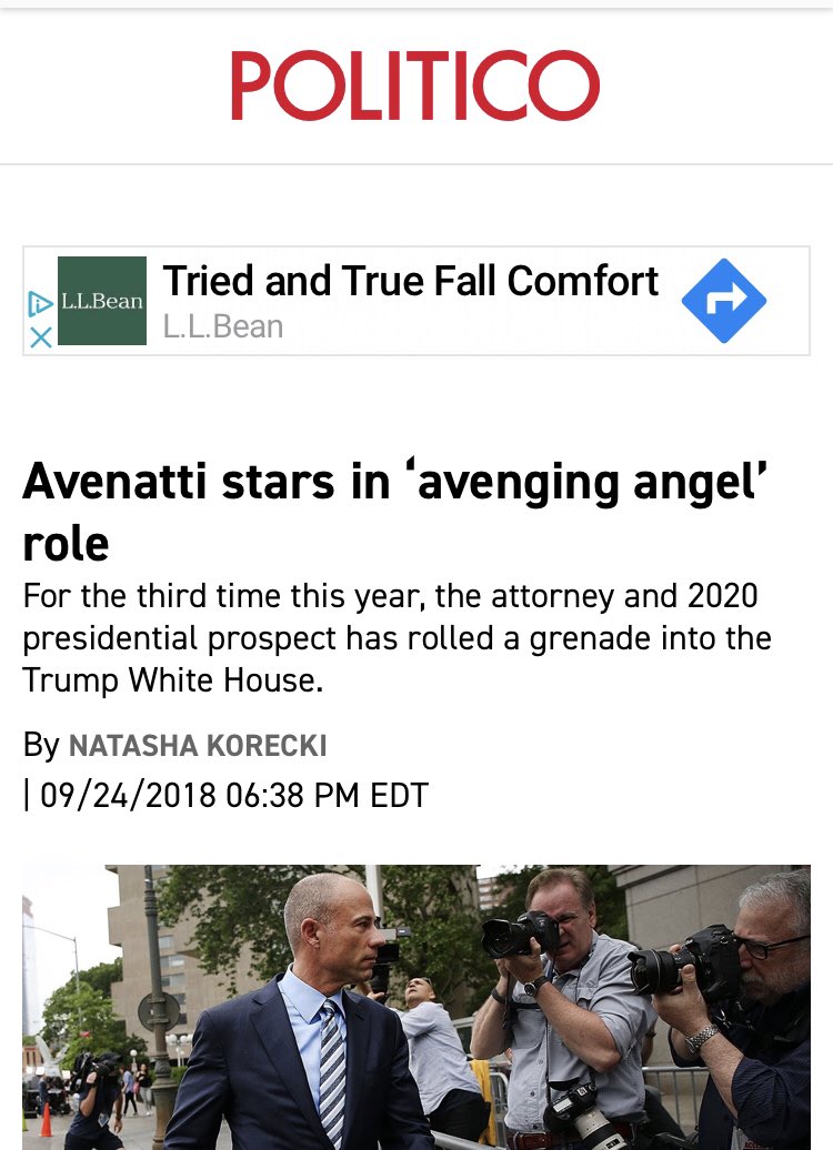 And they’re happy to do it to the tune of a seedy snake oil salesman, a charlatan and a fraud. When  @MichaelAvenatti comes knocking with invented allegations, they won’t hesitate to run with them. Here’s  @Politico,  @voxdotcom and  @TIME.