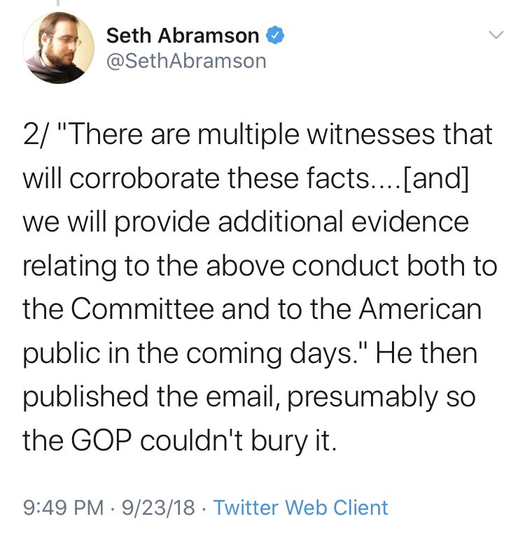 I needed an entire tweet to highlight  @SethAbramson, who said of  @MichaelAvenatti and his invented claims “the man plans to run for president; my gut tells me he doesn’t go public with these allegations unless he’s got some pretty compelling witnesses and evidence”