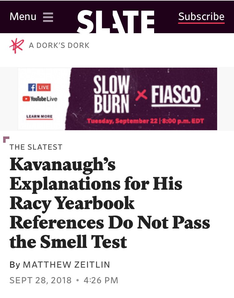 They’ll assassinate your character over the meaning of slang terms you used decades ago in high school. Here we’ve got  @BuzzFeedNews,  @voxdotcom,  @VICENews and  @Slate.