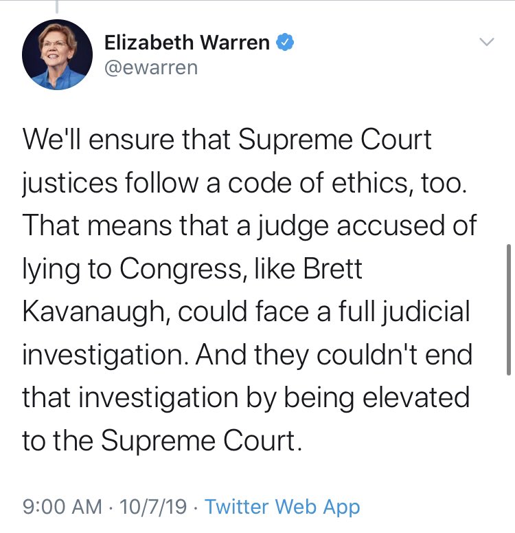 And even if you make it through the entire ordeal, with your reputation forever sullied without evidence, they won’t stop. Some of the most powerful people in the country will continue to heckle you and call for your head. Here’s  @ewarren doing just that.