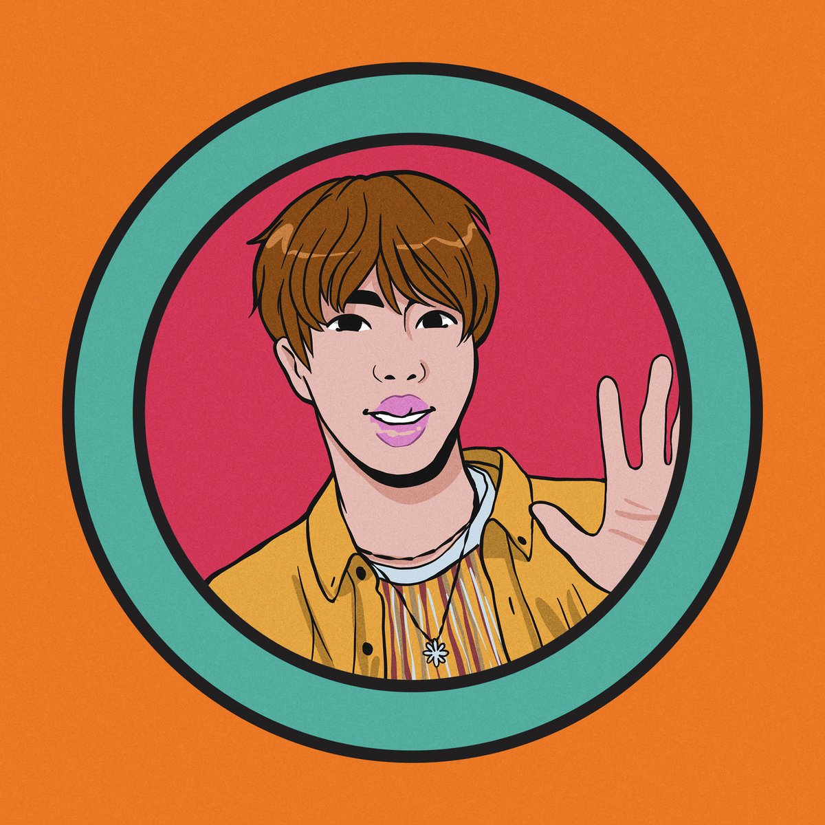 Gonna make this a thread with the illos if you're intersted to see! For the BTS member icon stickers, I drew them in  @Procreate the brush I used is the STUDIO PEN. I also used clipping masks & alpha lock. To get accurate skin tones I looked @ a lot of photos & color dropped