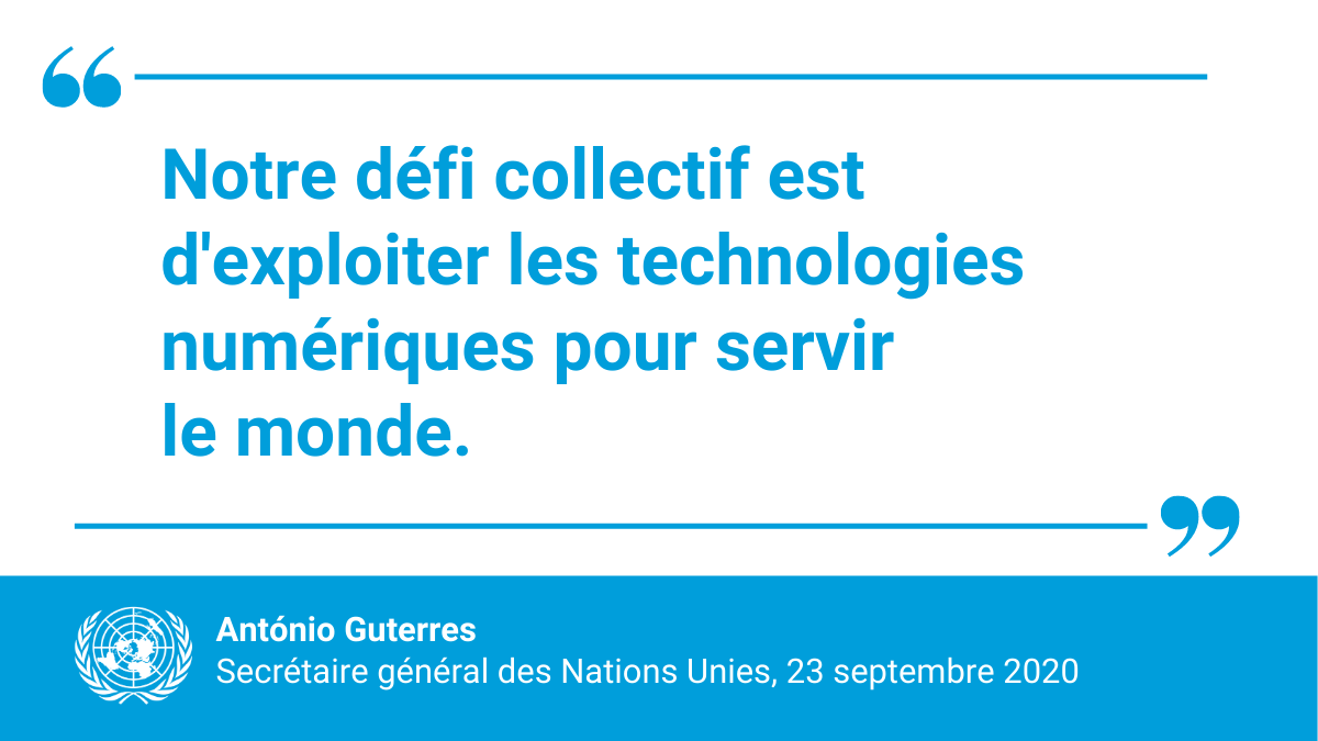 ONU_fr's tweet photo. Une nouvelle ère technologique s'ouvre à nous—une ère qui offre de vastes possibilités mais qui s'accompagne de nouveaux risques pour la paix, la stabilité &amp; le développement dans le monde.

--@AntonioGuterres lors d'une réunion sur la #DigitalCooperation: https://t.co/dPNE8FrTH4 https://t.co/Y4610wh0Q7