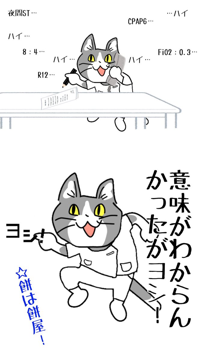 #現場猫 #看護師
他科のDrからいきなり聞き慣れない指示出されるとびびる。 