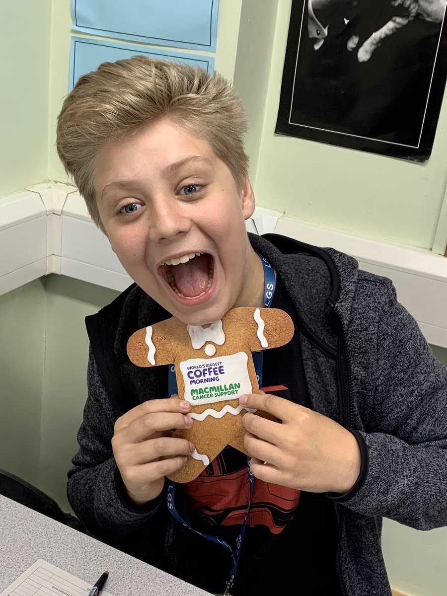LboroGSYear8's tweet photo. 8BG with their Macmillan Coffee Morning Gingerbread Man getting ready for their Cake & Hot Chocolate on Friday morning #GingerbreadMe https://t.co/5NpOwzTDgt