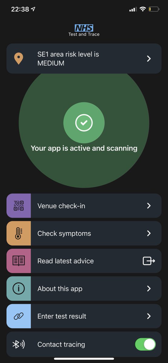 NHS Covid-19 app (the one that uses Apple/Google tech) is now live on UK App Store. Looks great: apps.apple.com/gb/app/nhs-cov…