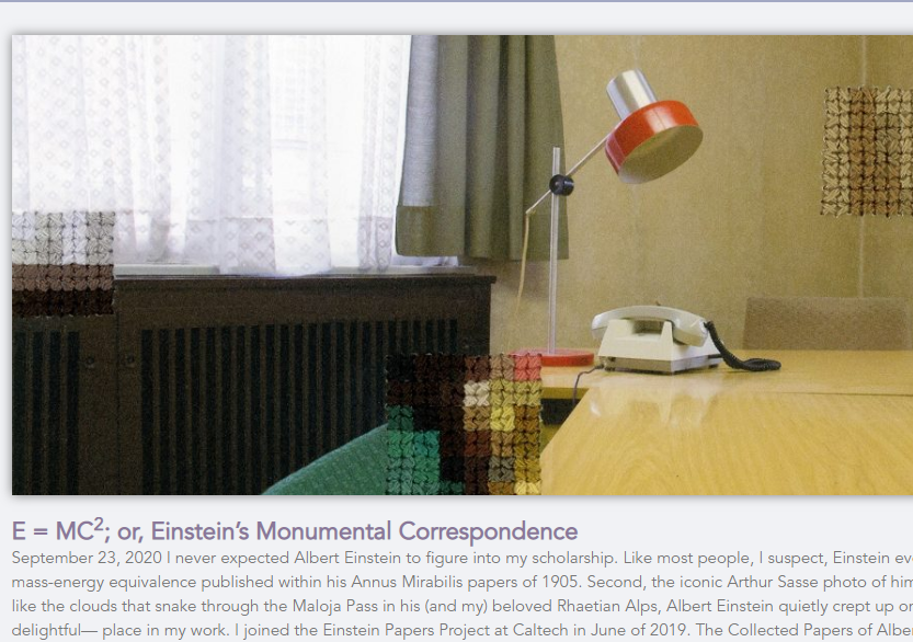 CollaboratoryGs's tweet photo. New on the Zeitnah Blog @CollaboratoryGs: "E = MC2; or, Einstein’s Monumental Correspondence" by @JLRodgers76 @EinsteinPapers @Caltech - https://t.co/UCBmI9QLmr #germanstudies #theGSAtweets #thegsa2020 #twitterstorians https://t.co/dXF5msuIPV
