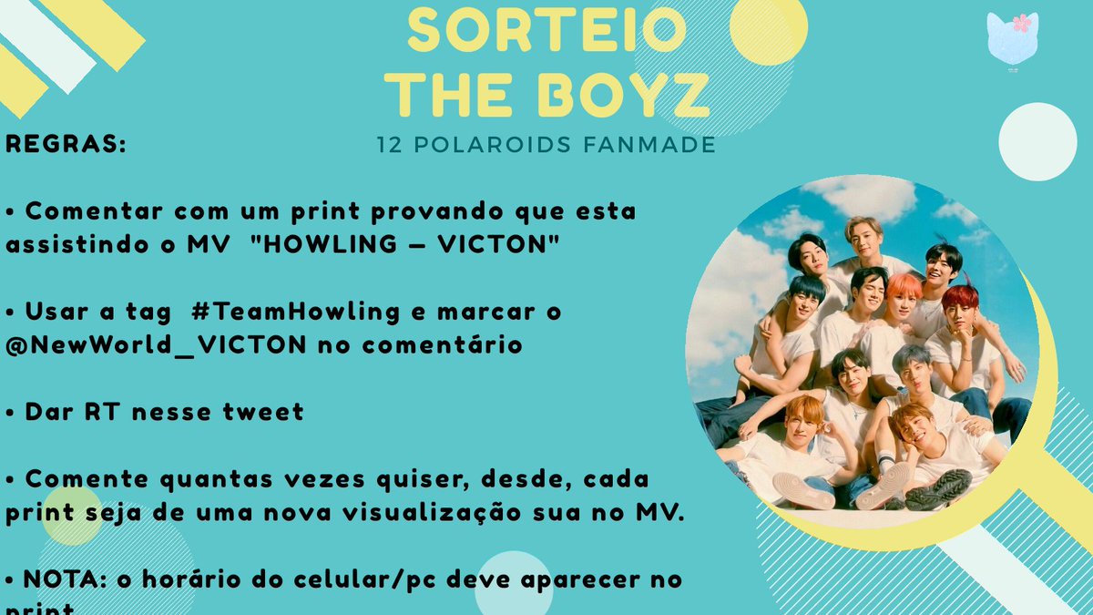 SakuraStore_'s tweet image. ❤️  SORTEIO THE BOYZ ❤️ 

A @SIKNTlRED está fazendo um sorteio com o apoio da Sakura Store visando alcançar 16.8M de views no MV "HOWLING" do VICTON. 

Buscando obter o apoio dos deobi's sortearemos 12 polaroids do TBZ, leiam as regras nos banners e boa sorte ❤️
#TeamHowling