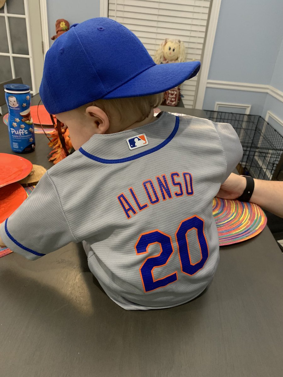 jbein60's tweet image. Cayson got a @Pete_Alonso20 jersey for his first @Mets jersey! This is his first birthday!!! @MLB #mlbbaseball #futurenymet #20 #dadwantsmetobeacatcher