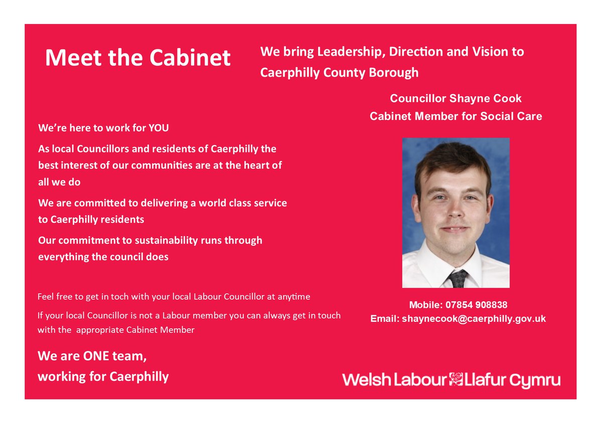 LabCaerphilly's tweet photo. Cllr Cook is the most recent addition to Caerphilly's Cabinet. We're looking forward to him leading our Social Care teams https://t.co/biNgxkxO05