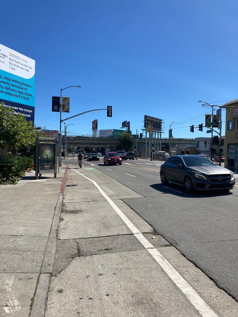 Instead, the city put N/S protected lanes on 5th Street (which are great). Unfortunately the lanes DISAPPEAR adjacent to the freeway on ramp—the most dangerous part of the route! Who made that decision?