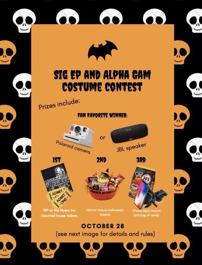 PittStateSigEp's tweet image. Virtual Halloween Costume Contest! Start preparing now for a chance at some awesome prizes! 👻🎃 @PittStateAGD