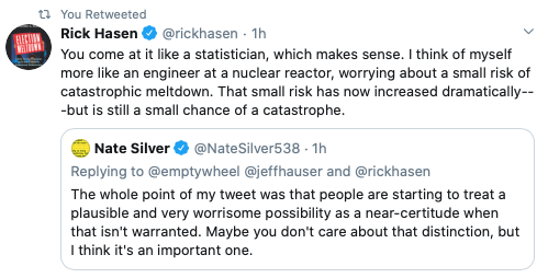 This is the nature of tail risk. We should acknowledge uncertainty but focus first and foremost on the very real danger. Experts are gravely worried. We should act now not ask later why warnings weren't heeded (see: 9/11, Chernobyl, etc.).