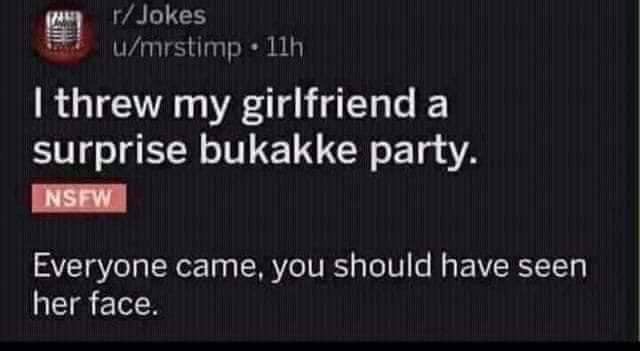 Who is throwing me a party?!  💦 💦 💦  #nsfw #nsfwmeme https://t.co/u72JwrvoXD<a href="/tag/nsfw"class="tags">#nsfw</a><a href="/tag/nsfwmeme"class="tags">#nsfwmeme</a>