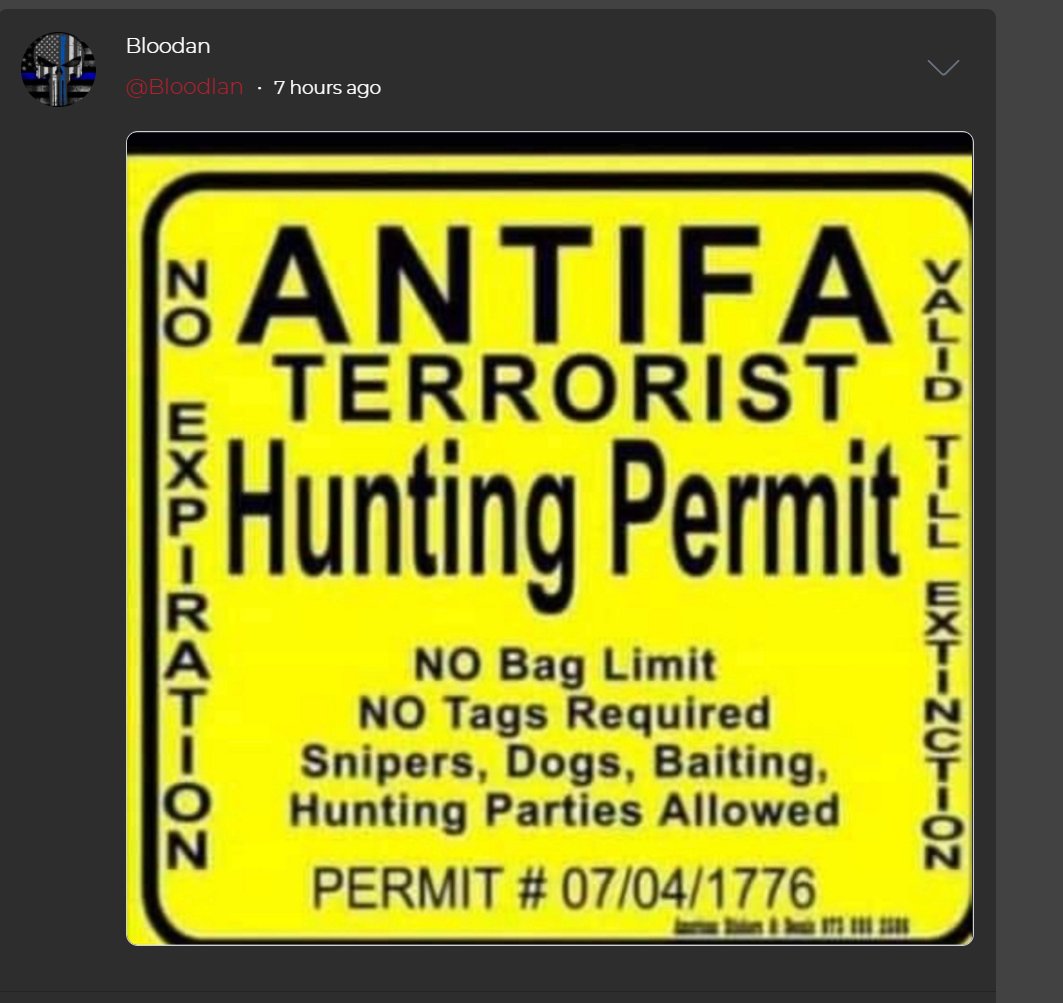 The Proud Boy's leader says they are coming to Portland "in peace" while posting flyers that read "Reject Degeneracy" and "End Domestic Terrorism."Replies to the Proud Boys Delta Park announcement post include posting about weapons to bring and an "antifa hunting permit."