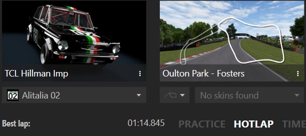 FRTsimracing's tweet photo. This wee Hillman Imp lap challenge is brilliant fun. Finishes on Sunday. https://t.co/uP5yazGeEe