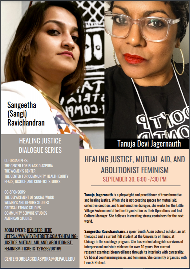 justicedialogue's tweet photo. Save the date! September 30, 6-7:30 pm

Our Healing Justice Dialogue series will launch with our first event, "Healing Justice, Mutual Aid, and Abolitionist Feminism." https://t.co/eiwYgh4XCK
