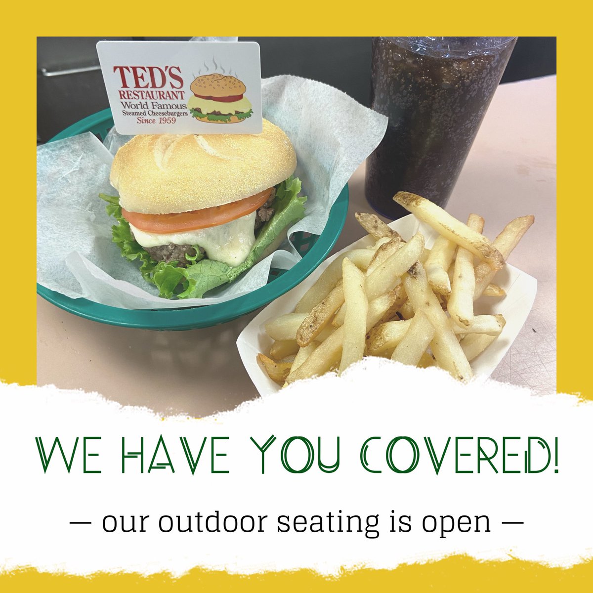 We have some beautiful days coming up! Stop by for lunch or dinner — our outdoor seating is open!